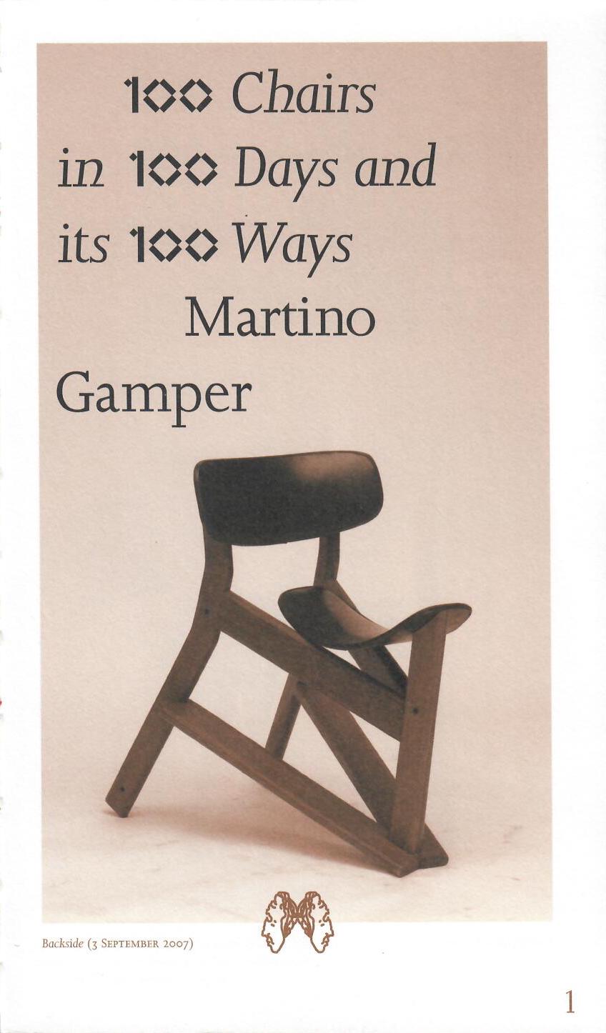 Martino Gamper - 100 Chairs in 100 Days and its 100 Ways (5th