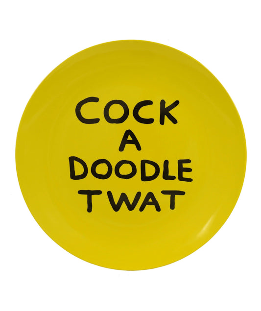 David Shrigley - COCK A DOODLE TWAT plate